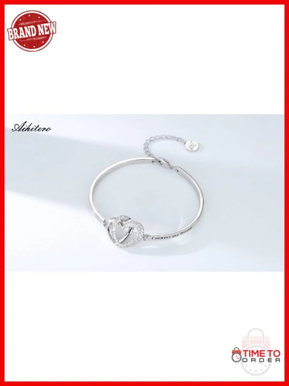 Bangle Bracelet for Sister Friend, Bestie Gift, Fine Jewelry, Engraved Heart